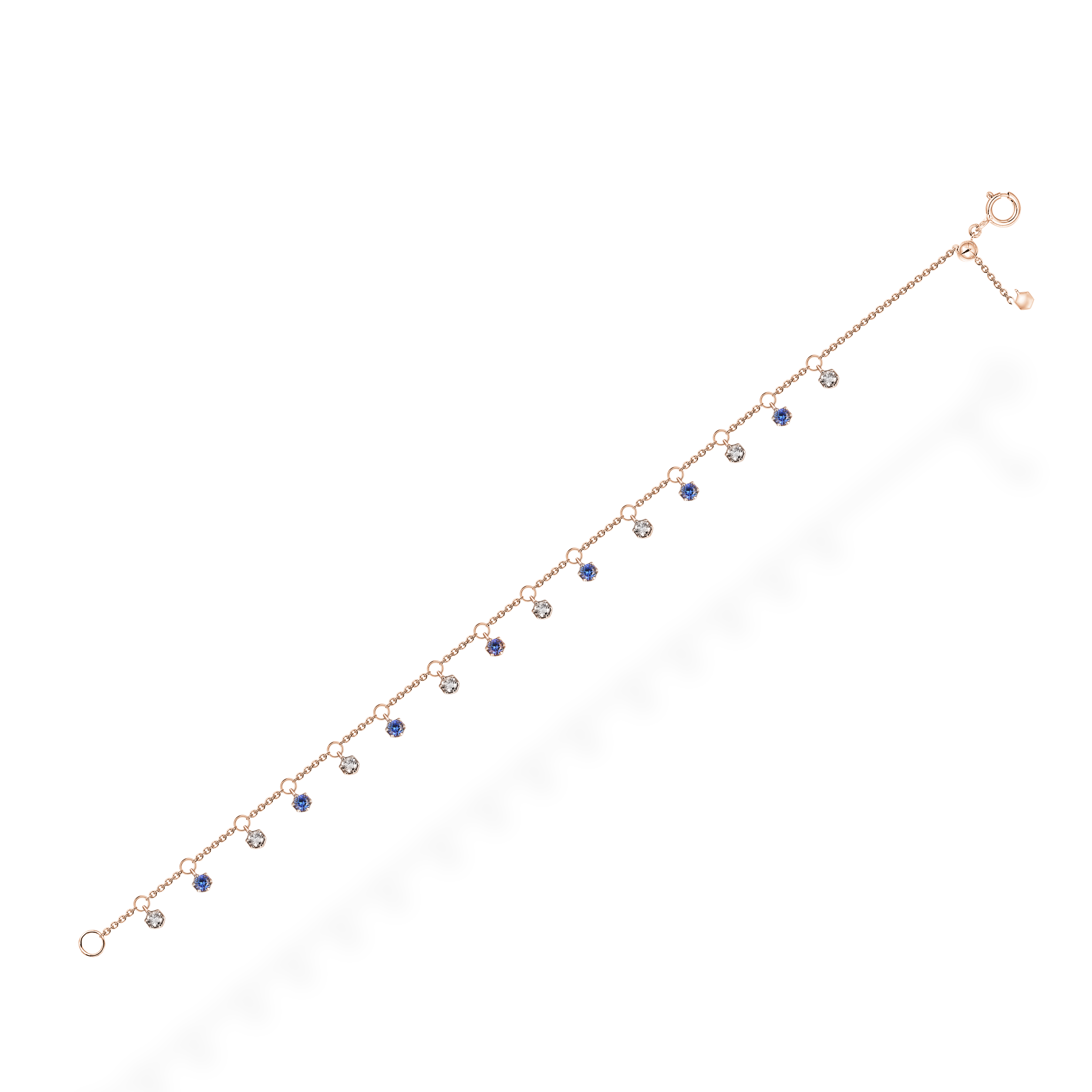 Dot-dot  blue sapphire diamond bracelet